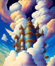 Air Castle, Generative AI Illustration Royalty Free Stock Photo