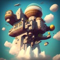 Air Castle, Generative AI Illustration Royalty Free Stock Photo