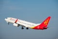 Air Changan. An airplane is taking off  at the airport. Royalty Free Stock Photo