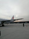 Air China, airport, plane, sunset