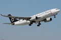 Air China Star Alliance airplane flying up in the sky