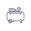 air compressor line icon on white