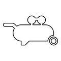 Air compressor pneumatic contour outline line icon black color vector illustration image thin flat style Royalty Free Stock Photo