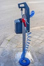 Air Compressor Pump Tire Inflator at Petrol Station Royalty Free Stock Photo