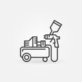 Air Compressor with Spray Gun outline vector icon Royalty Free Stock Photo