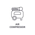 Air compressor vector line icon, sign, illustration on background, editable strokes Royalty Free Stock Photo