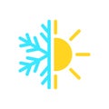 Air con icon, cold and hot temperature, vector illustration