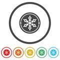 Air con icon. Set icons in color circle buttons