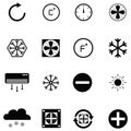 Air condition icon set Royalty Free Stock Photo