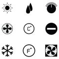 Air condition icon set Royalty Free Stock Photo