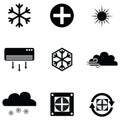 Air condition icon set Royalty Free Stock Photo