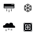 Air condition icon set Royalty Free Stock Photo