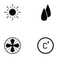 Air condition icon set Royalty Free Stock Photo