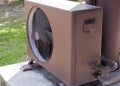 Air condition outdoor unit compressor install outside the house,Condenser unit in central air conditioning systems. Royalty Free Stock Photo