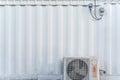 Air condition outdoor unit compressor install outside the house,Condenser unit in central air conditioning systems Royalty Free Stock Photo
