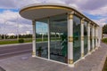 Air conditioned bus stop in modern Ashgabat, Turkmenist