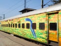 Air Conditioned First Class Coach of Shatabdi Express. Super fast Shatabdi Express passenger trains of Indian Railways are Royalty Free Stock Photo