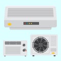 Air conditioner airlock systems equipment ventilator conditioning climate fan technology temperature cool vector Royalty Free Stock Photo