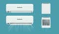 Air conditioner and breather. Cold flow from climate control equipment. Office and home purifier with cool breeze. Household