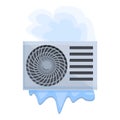 Air conditioner broken system icon cartoon vector. Repair maintenance