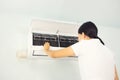 Air conditioner checking Royalty Free Stock Photo