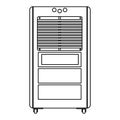 Air conditioner climate vector icon outline. Symbol temperature illustration cooling isolated white and conditioning house sign