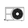 Air conditioner climate vector icon outline. Symbol temperature illustration cooling isolated white and conditioning house sign