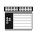 Air conditioner climate vector icon solid black. Symbol temperature illustration cooling isolated white and conditioning house