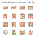 Air conditioner and air compressor icon Royalty Free Stock Photo