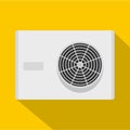 Air conditioner compressor unit icon, flat style Royalty Free Stock Photo