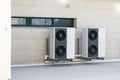 Air conditioner compressor units installed outside Royalty Free Stock Photo