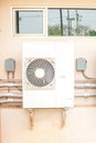 Air conditioner compressor units or Refrigeration plant at outdoors building Royalty Free Stock Photo