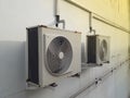 Air conditioner condencing units installed outdoor of building Royalty Free Stock Photo