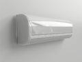Air conditioner isolated on gray wall, Air conditioner on white wall 3D illustration Royalty Free Stock Photo