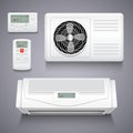 Air conditioner isolated realistic vector illustration Royalty Free Stock Photo