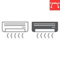 Air conditioner line and glyph icon