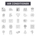 Air conditioner line icons, signs, vector set, outline illustration concept