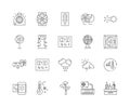 Air conditioner line icons, signs, vector set, outline illustration concept