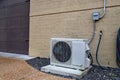 Air Conditioner mini split system next to home with brick wall Royalty Free Stock Photo