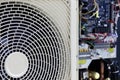 air conditioner with open electronics control unit Royalty Free Stock Photo