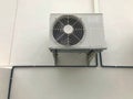 Air conditioner outdoor unit or heat Pump Compressor or Condenser Fan for support Air Conditioner in home .