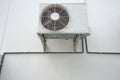 Air conditioner outdoor unit or heat Pump Compressor or Condenser Fan for support Air Conditioner . Royalty Free Stock Photo