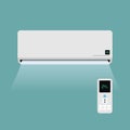 Air conditioner and remote design vector illustration