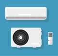 Air conditioner and split air control system templates set, realistic vector illustration isolated on background. Air conditioning Royalty Free Stock Photo