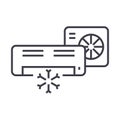 Air conditioner,split system vector line icon, sign, illustration on background, editable strokes