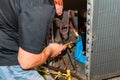 Air Conditioner Technician brazing equipment Royalty Free Stock Photo