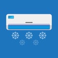 Air conditioner unit is cooling the air. Vector illustration.