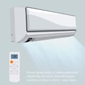 Air conditioner vector background ad.Split system air conditioner. Cool and cold climate control system. Realistic conditioning Royalty Free Stock Photo