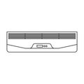 Air conditioner vector outline icon. Vector illustration condition on white background. Isolated outline illustration Royalty Free Stock Photo