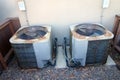 Air conditioners at Backyard House Wall